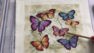 Вышивка крестиком "Изобилие бабочек\Butterfly profusion".  Завершенная работа