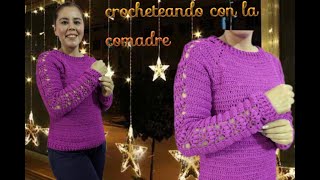 Tutorial Sueter Facil y Rapido 1ra Parte Crocheteando con la Comadre