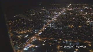 Night landing at Phoenix Sky Harbor Airport