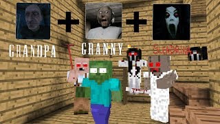 Monster School: Grandpa+Granny+Slendrina - Minecraft Animation