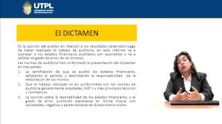 UTPL EL DICTAMEN [(ADMINISTRACIÓN DE EMPRESAS)(PRINCIPIOS DE AUDITORIA)]
