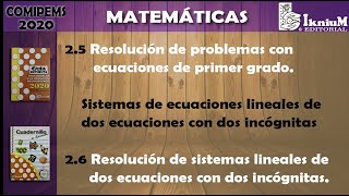 Ecuaciones de primer grado y Resolución de sistemas lineales de dos ecuaciones con dos incógnitas.