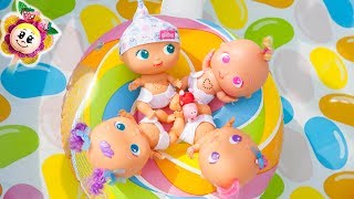 BEBES BELLIES DE PEPPA PIG: SUBEN EN UN INFLABLE DE ALBERCA CON FORMA DE PIRULETA | Piscina TOBOGAN