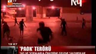 Fenerbahce - PAOK (GREEK HOOLIGANS ATTACK TURKEY)