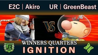 Ignition #52 WINNERS QUARTERS - E2C | Akiro (Sheik) vs UR | GreenBeast (Olimar)