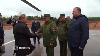Путин проинспектировал учения "Запад-2017" в Ленинградской области