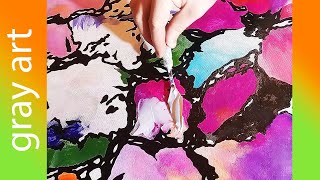 Как Нарисовать Цветок / Абстрактная Картина / Картина Акрилом