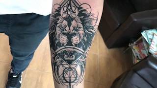 Lion - Tattoo time lapse (Design by Otheser)