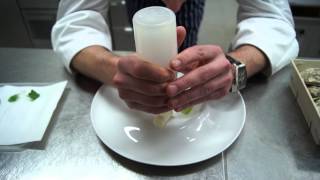 Mats Vollmer makes a dish at Vollmers