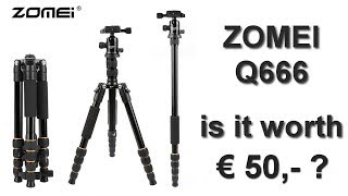 ZOMEI Q666 Tripod Monopod with Fluid Panning Ball Head