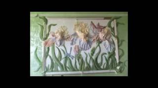 Горельеф. Ирисы.. Барельеф декоративные колонны.
