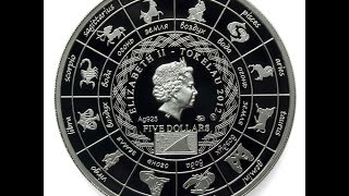 Нумизматика | Токелау 5 долларов 2012 год Знаки Зодиака Весы ММД