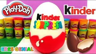 Huevo Sorpresa Gigante de Huevo Kinder Sorpresa de Plastilina Play Doh en Español - Eva y Lina