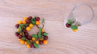 Браслет с черешней из полимерной глины FIMO - мастер-класс лепка кулинарная миниатюра