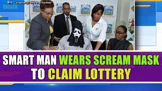 Smart man wears Scream Mask to claim Lottery