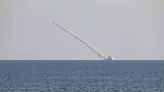 Пуск ракеты «Калибр» подводной лодкой «Колпино» в рамках СКШУ «Кавказ-2020»