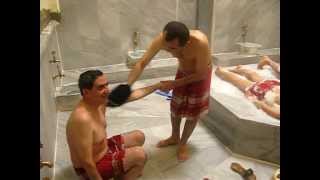 Global Spa Summit 2010 Turkish Bath in the town of Bursa very funny hamam treatments