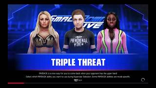 WWE 2K19 Ashley Steel VS Mandy Rose,Naomi Triple Threat Match