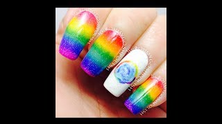 Rainbow Rose mani