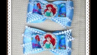 Бантик "Русалочка" Заколка Канзаши .Bow "The Little Mermaid" quick bow.