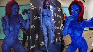 Becoming Mystique For Maxim Halloween