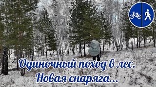 Одиночный поход в лес без ночёвки. Бутекс Росомаха. Огниво. Навигатор Garmin. Снегопад