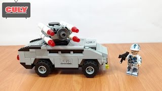 ghép Lego xe bọc thép 4 nồng súng bắn lính quân đội