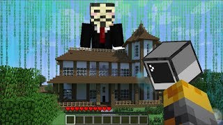 GIANT HACKER APPEARS IN OUR HOUSE IN MINECRAFT !! SURVIVE INSIDE OUR ZOMBIE HOUSE !! Minecraft Mods