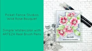 Wild Rose Bouquet by Picket Fence/ARTEZA Real Brush Pens