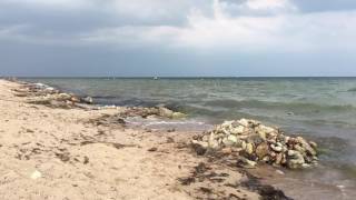 Погода в Крыму. Евпатория 2016. Пляж Евпатории перед грозой (01.07.2016) Yevpatoria
