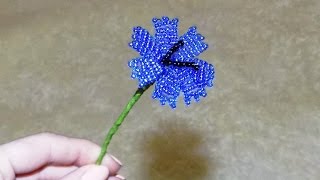 Цветок из бисера / Василек / Бисероплетение