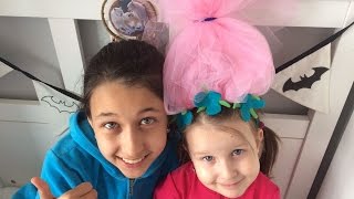 DIY  Волосы тролля Розочки из мультильма "Тролли". Делаем из фатина.