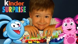 Киндер Сюрприз Лунтик и Смешарики на русском. Игрушки из Киндера 2015. Kinder Surprise Unboxing