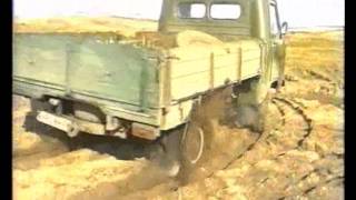 Колёсно-шагающий УАЗ  на   песке АВГ2013