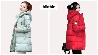 Верхняя одежда с Aliexpress   biktble Куртка женская утеплённая c капюшоном