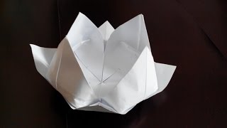 Лилия (кувшинка) оригами, 8 лепестков, Lilia (water lily) origami, 8 petals.