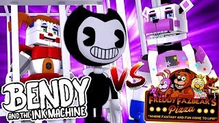 Minecraft BENDY AND THE INK MACHINE V'S BABY FNAF SISTER LOCATION - BENDY HAS BABY IN HIS BASEMENT!