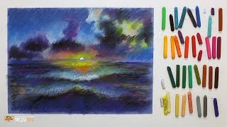 Курс рисования "Сухая пастель" Начинающие. Урок 5-2. Морской пейзаж.