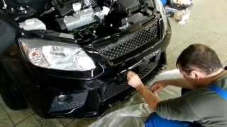 Установка переднего тюнинг бампера LADA Granta GTS