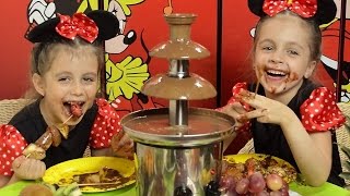 ЧЕЛЛЕНДЖ. ФРУКТОВОЕ ФОНДЮ В ШОКОЛАДЕ. CHALLENGE. Детский канал Расти вместе с нами.