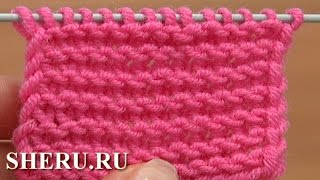 Начальные уроки спицами Урок 6 способ 1 из 4 Платочное вязание скрещенными лицевыми петлями