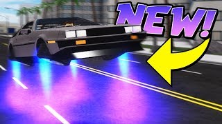 NEW DELOREAN HOVER CAR FEATURE in VEHICLE SIMULATOR! (Roblox)