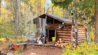 ЖИЗНЬ В ТАЙГЕ | СТРОЙКА ИЗБЫ | ЗАПУСТИЛИ ПЕЧКУ | ОХОТА И РЫБАЛКА НА СЕТИ | ЧАСТЬ 4