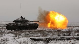 Учебно-боевые стрельбы танковых экипажей 150-й мотострелковой дивизии ЮВО в Ростовской области