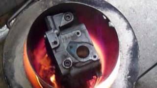 Cylinder head melted in mega crusible