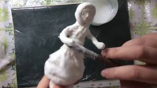 Ватная елочная игрушка-девчушка. МК ЧАСТЬ 1