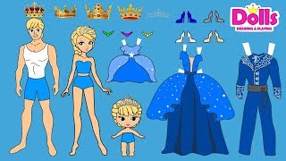 FAMILY DRESS UP DRESSES FOR PRINCESS MOTHER DAUGHTER & FATHER CASTLE DOLLHOUSE IN ALBUM