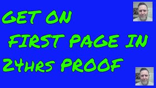 How to Get On the First Page of Google in 24 hours - Watch This NEW Trick SO Cool!