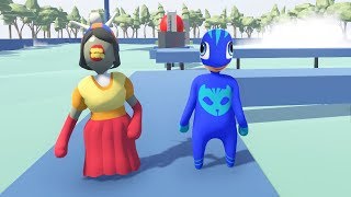 Pijamaskeliler ve Granny Su Parkı Oyunu - Human Fall Flat