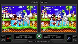Sonic the Hedgehog (Sega Genesis vs Sega Saturn) Side by Side Comparison